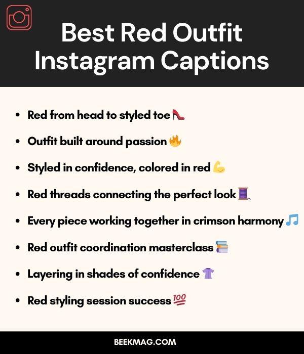 Best Red Outfit Instagram Captions