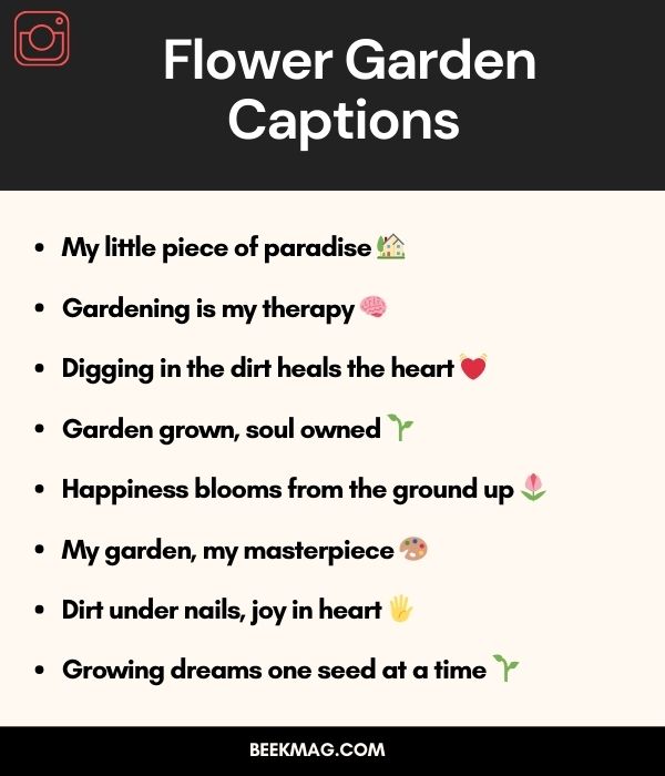 Flower Garden Captions