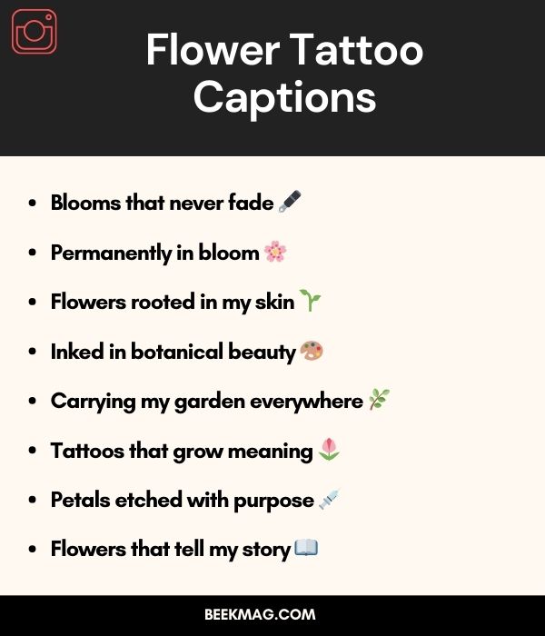 Flower Tattoo Captions