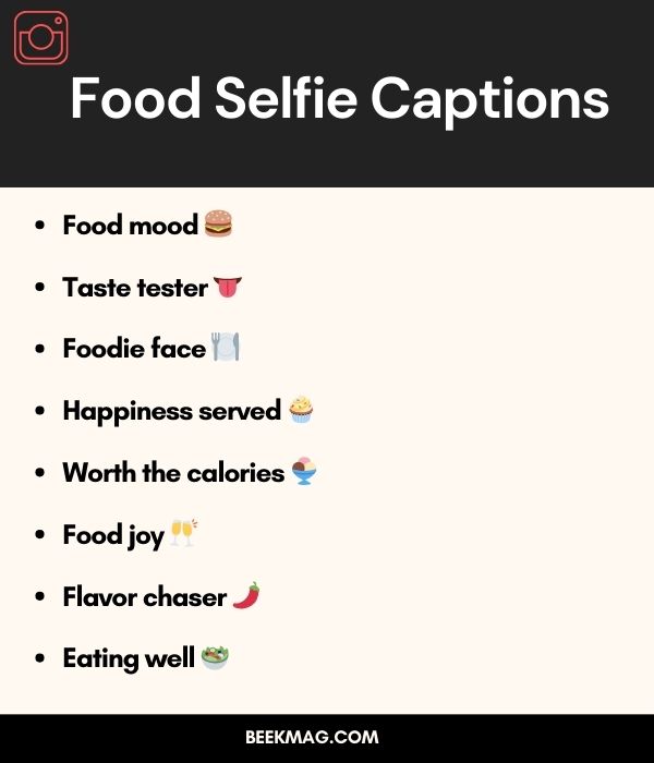 Food Selfie Captions