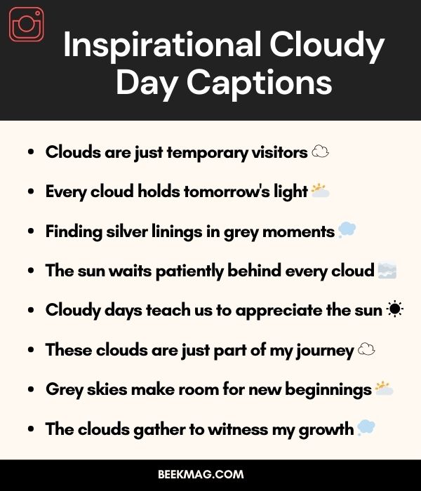 Inspirational Cloudy Day Captions