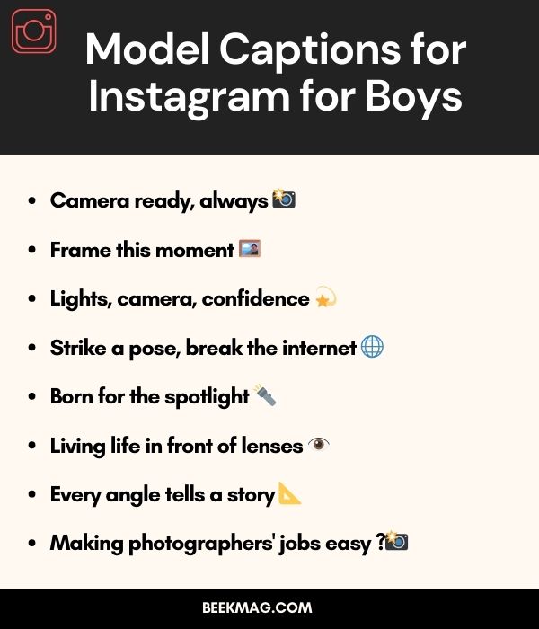 Model Captions for Instagram for Boys 📸