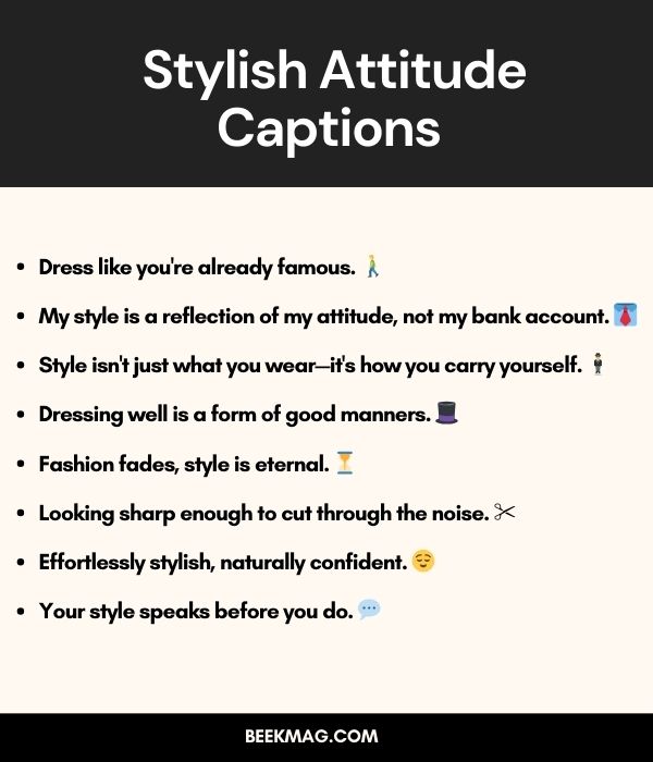 Stylish Attitude Captions