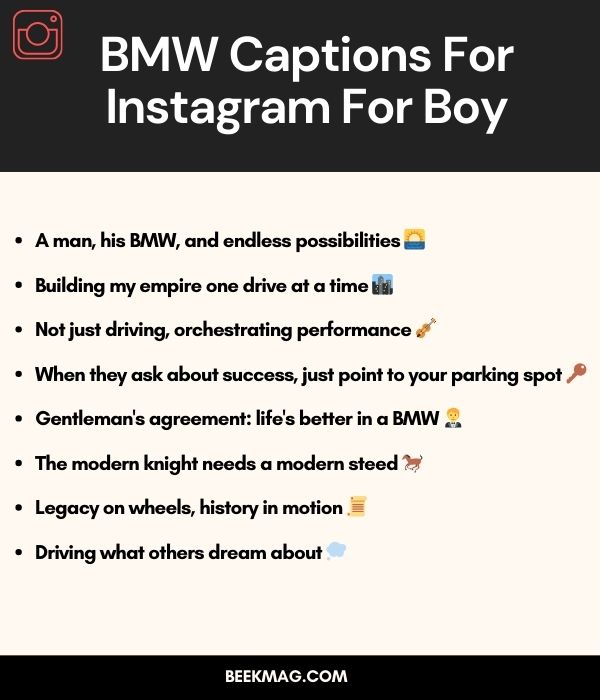 BMW Captions For Instagram For Boy