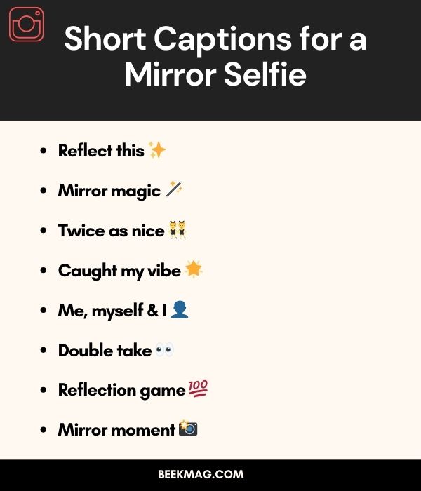 Captions for a Mirror Selfie 2025