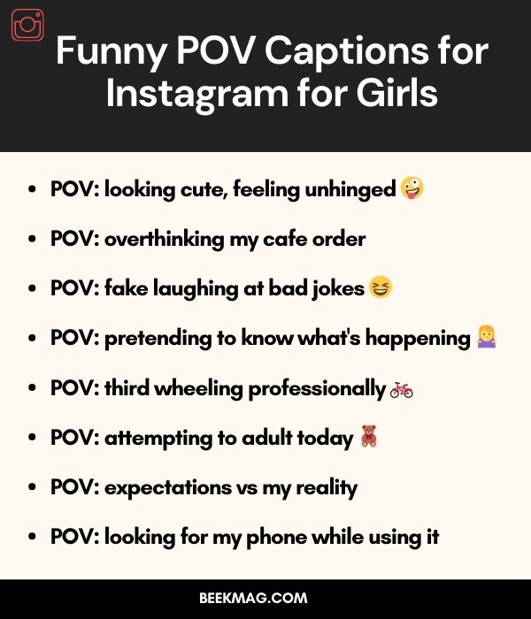 Funny POV Captions for Instagram for Girls