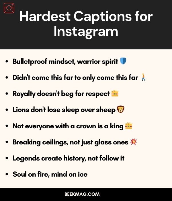 Hardest Captions for Instagram