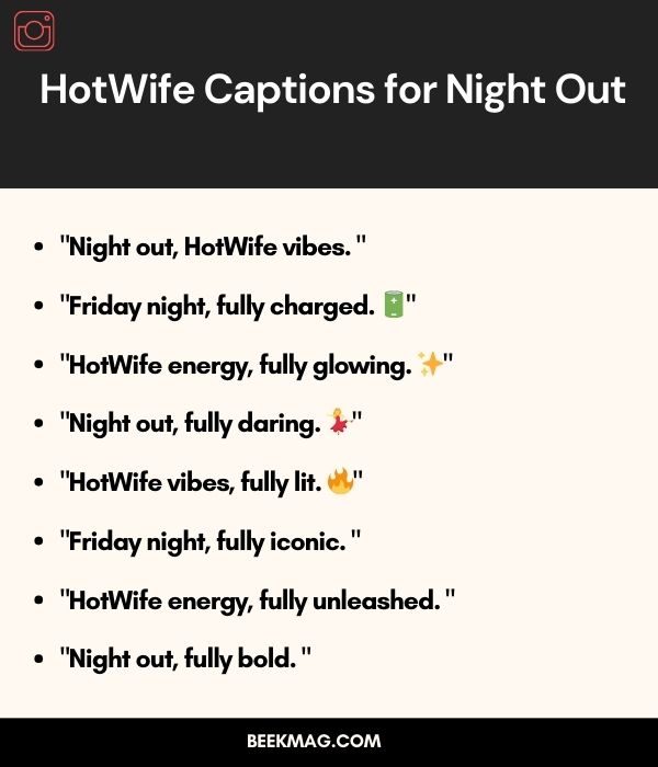 HotWife Captions for Night Out 