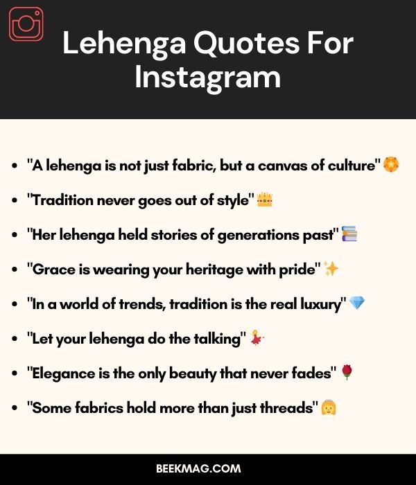 Lehenga Quotes For Instagram