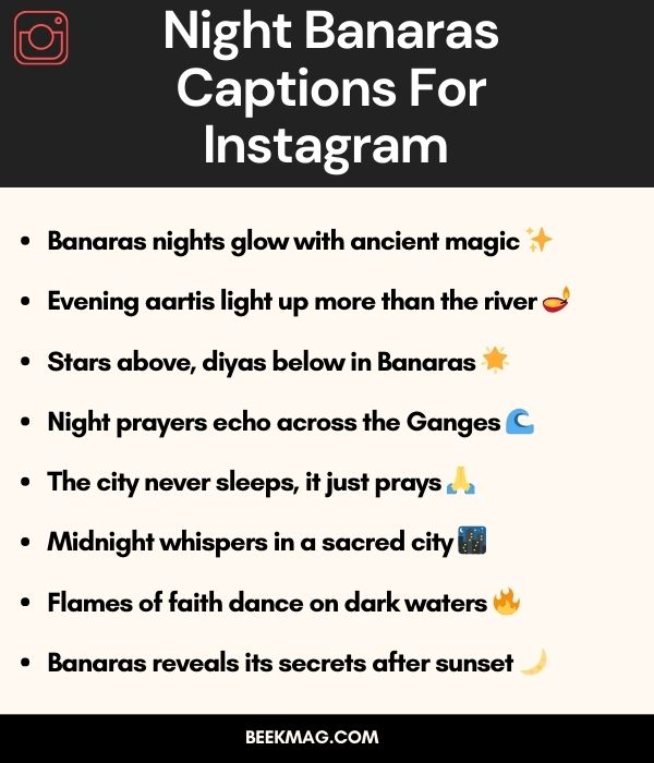 Night Banaras Captions For Instagram