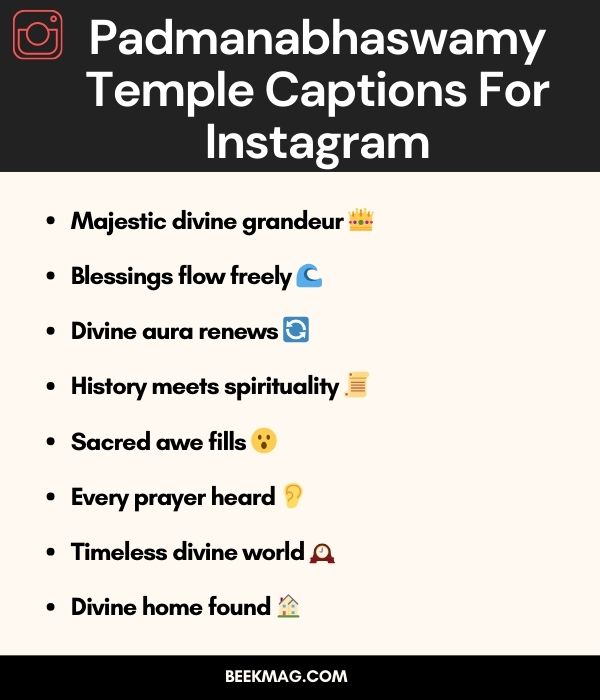 Padmanabhaswamy Temple Captions For Instagram