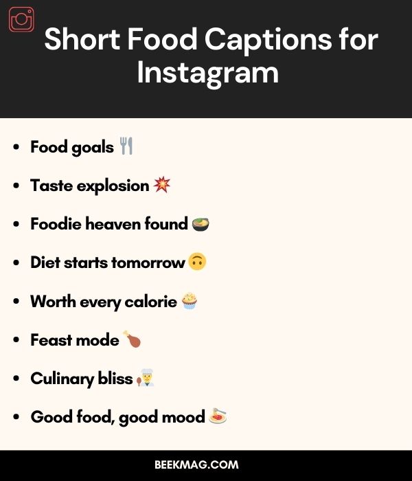 Short Food Captions for Instagramย Short Food Captions for Instagramย