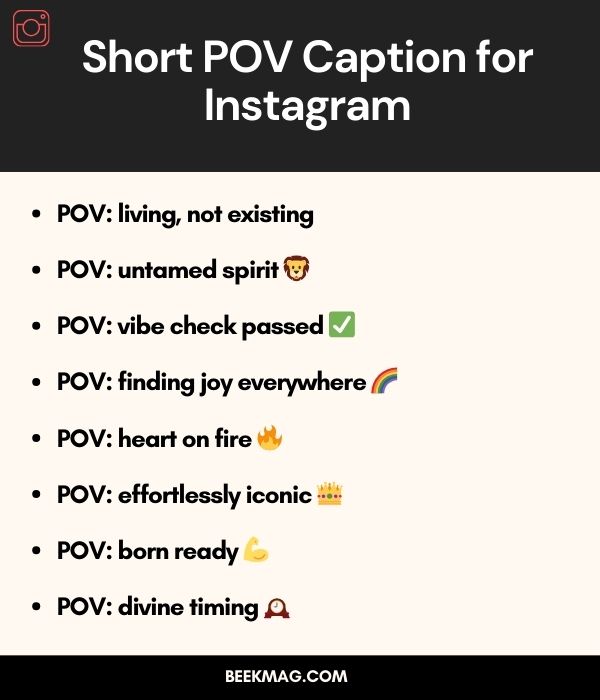 Short POV Caption for Instagram