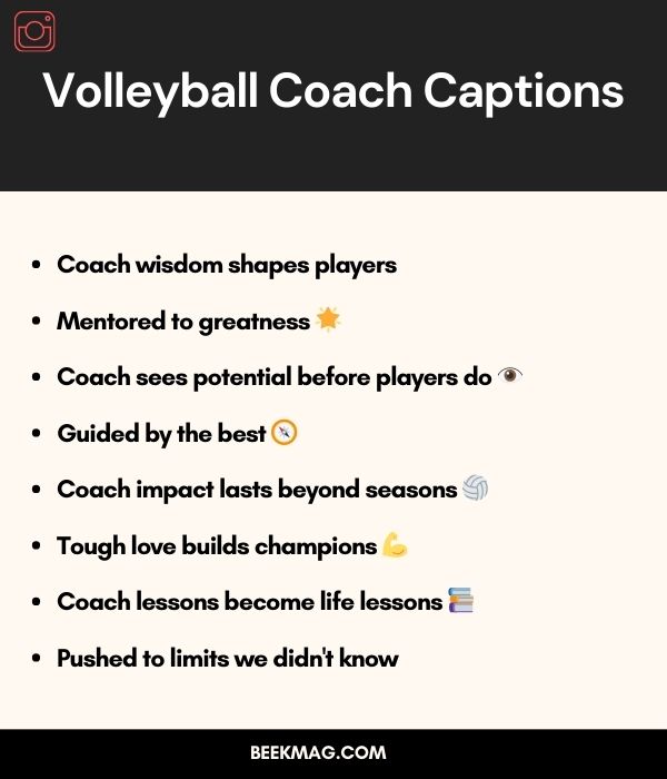 Volleyball Coach Captions